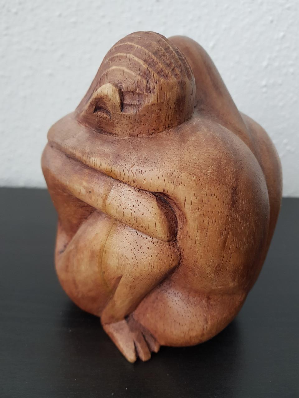 Balinees houtsnijwerk innig verbonden 15 x 15cm