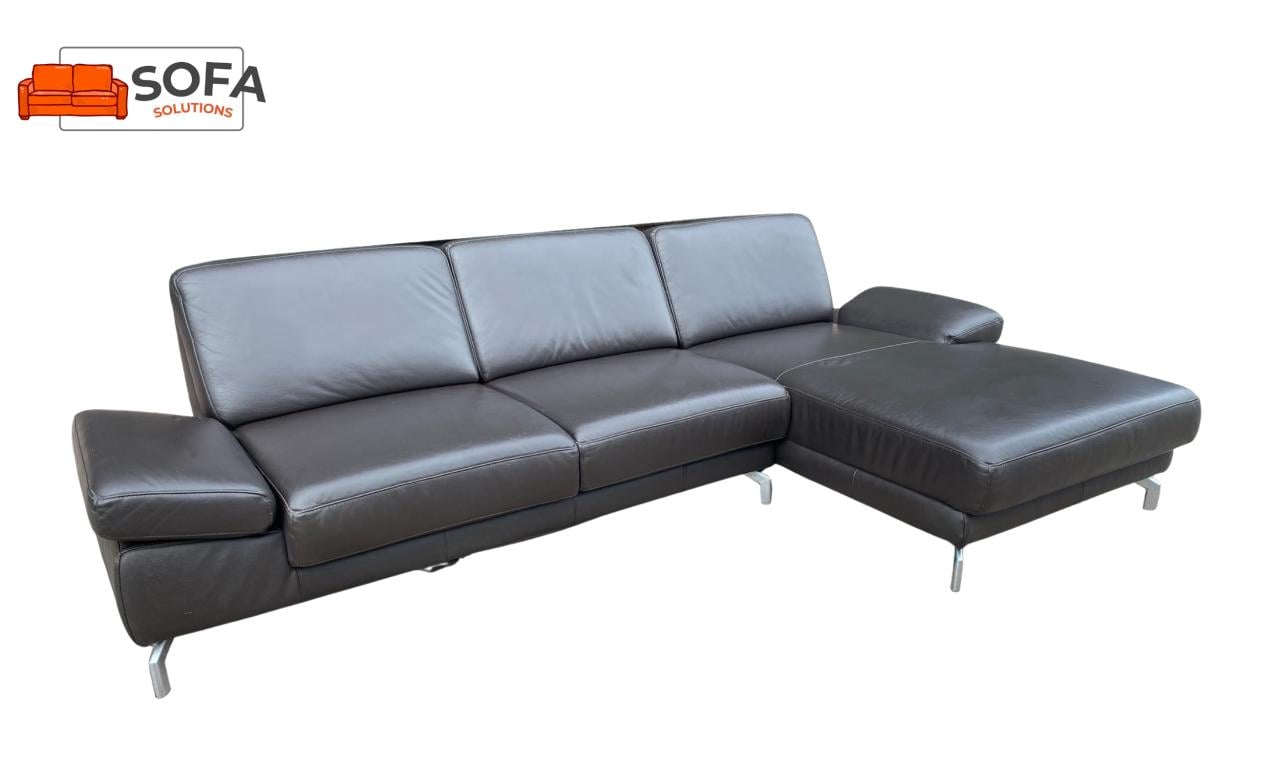 Montel Bruine Leren Hoekbank- Gratis Levering NL