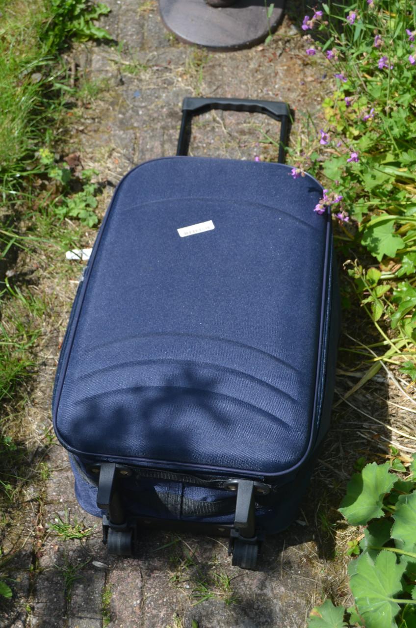 Donkerblauwe rolkoffer