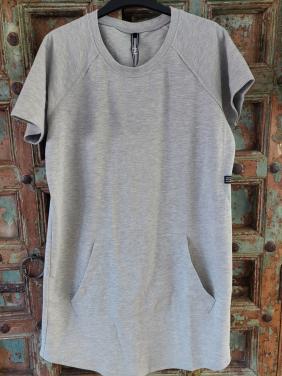 Grijze hoody sweaterjurk mt xl