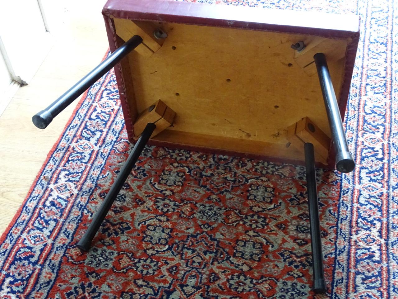 Vintage Kruk of Voetenbank Kunstleer