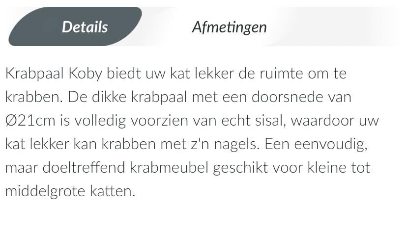 Kattenkrab paal nieuw !