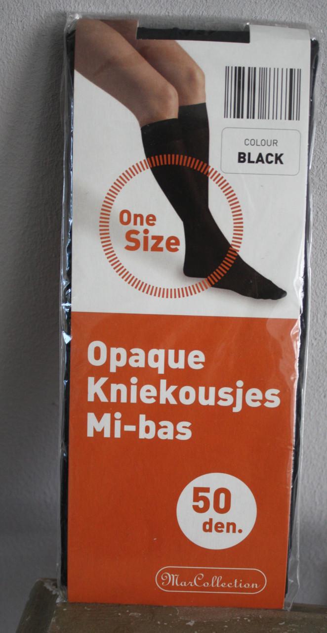Nieuwe kniekousjes zwart  mi-bas maat one size
