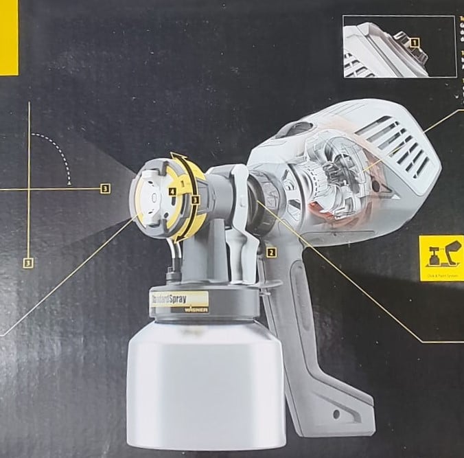WAGNER XVLP 3500 verfspuit - lasuur, lak en latexverf - 3 spuitstukken