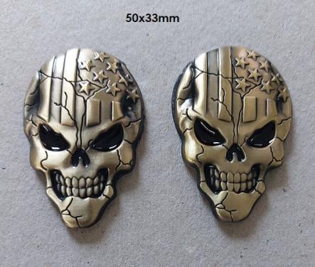 Set Metalen Skull Emblemen