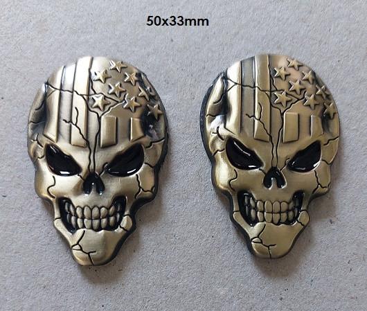 Set Metalen Skull Emblemen