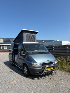 Ford Transit Camperbus 2003 – Airco, 2-3 pers, nieuw slaapdak