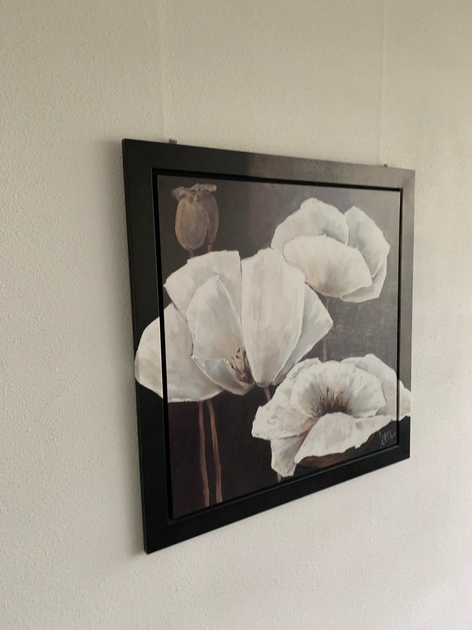 Schilderij Witte papavers als nieuw!