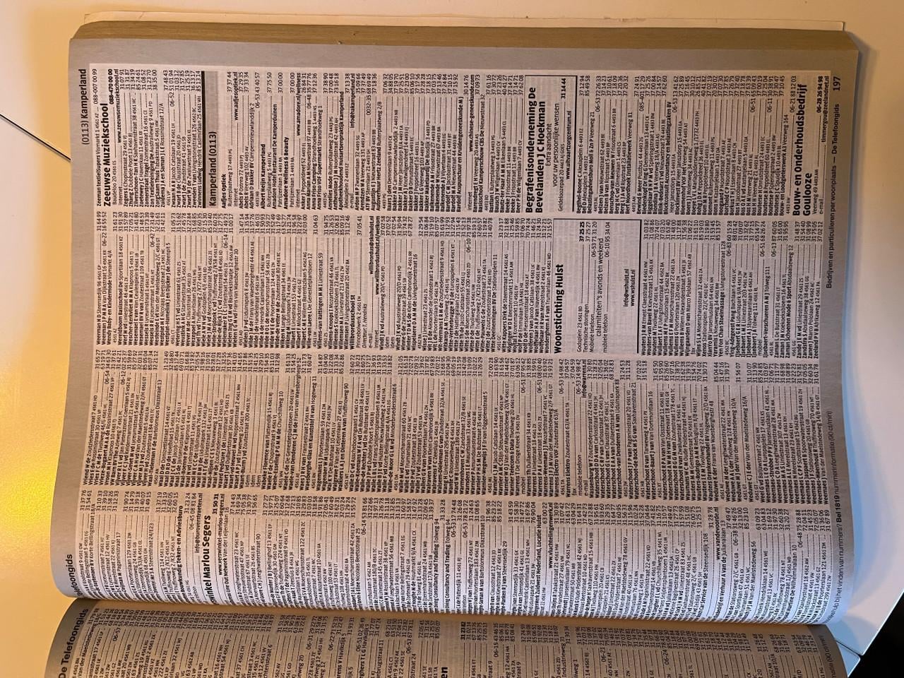 Telefoongids regio Zeeland.