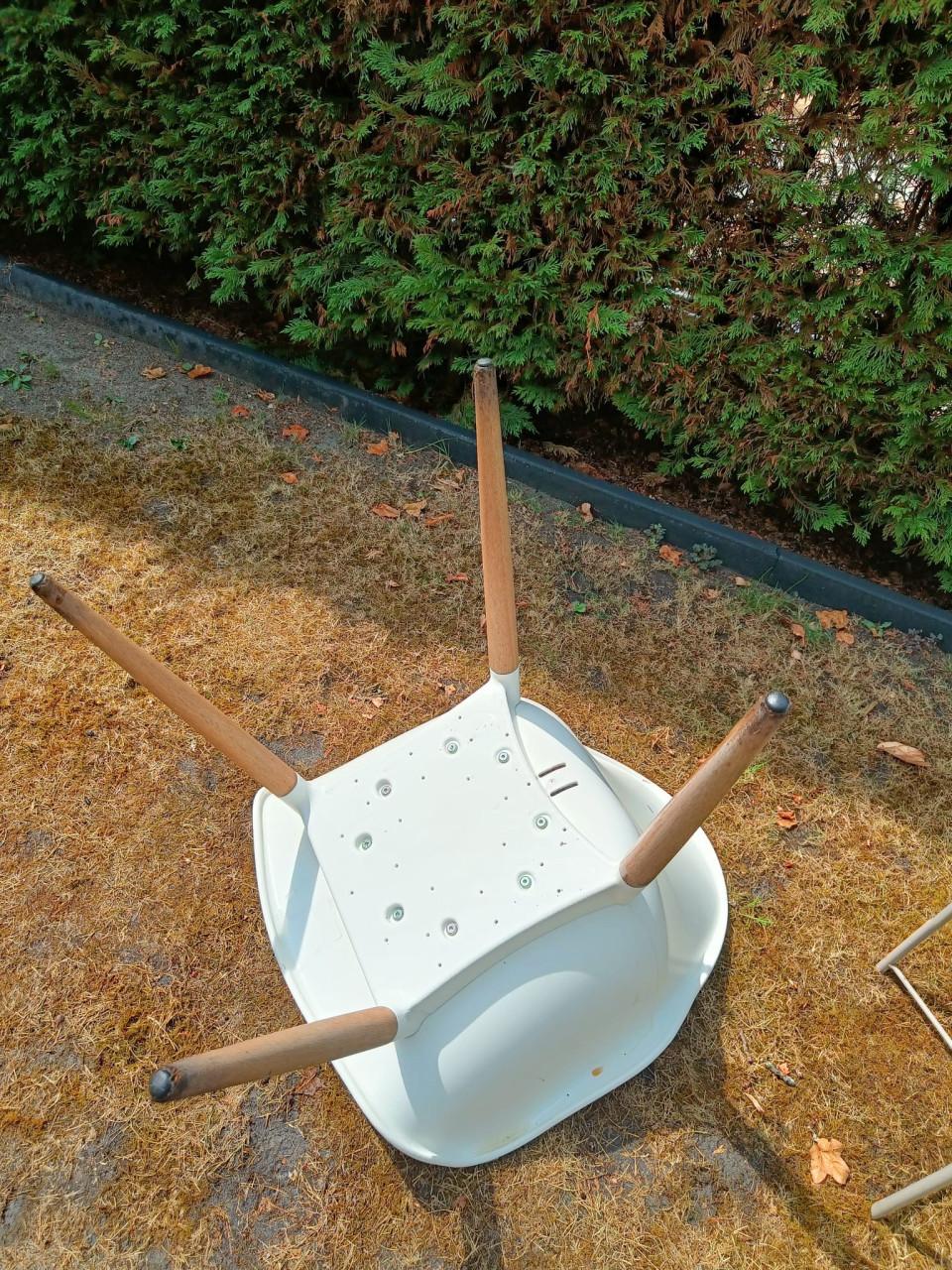 Set van twee witte kuipstoelen