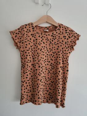 Roestbruin panterprint shirt van Hema  Mt 122-128