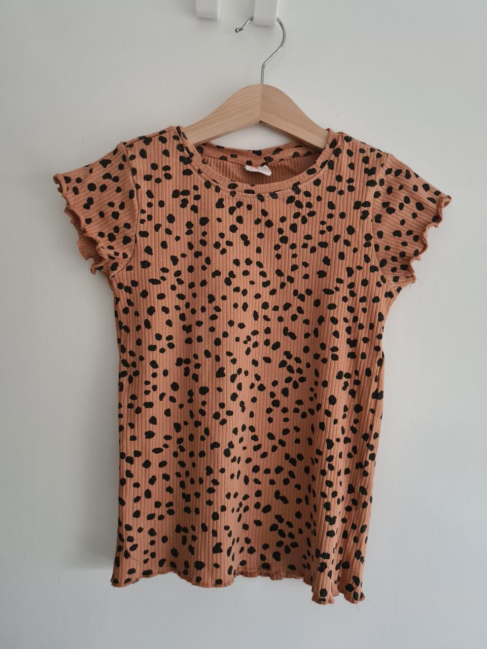 Roestbruin panterprint shirt van Hema  Mt 122-128