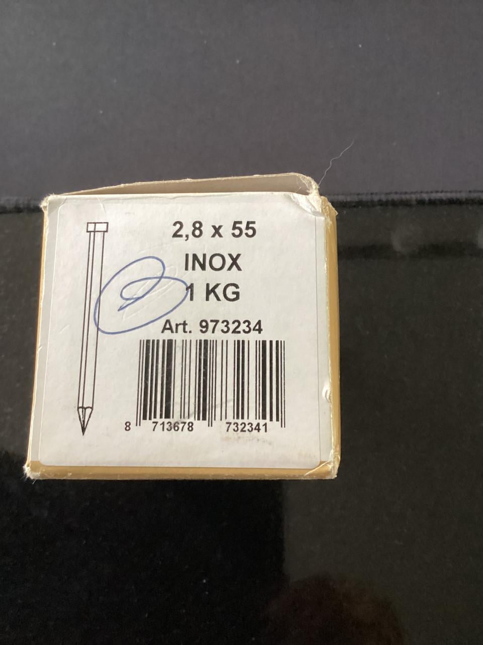 Inox nagels R V S 2.8 x 55 mm