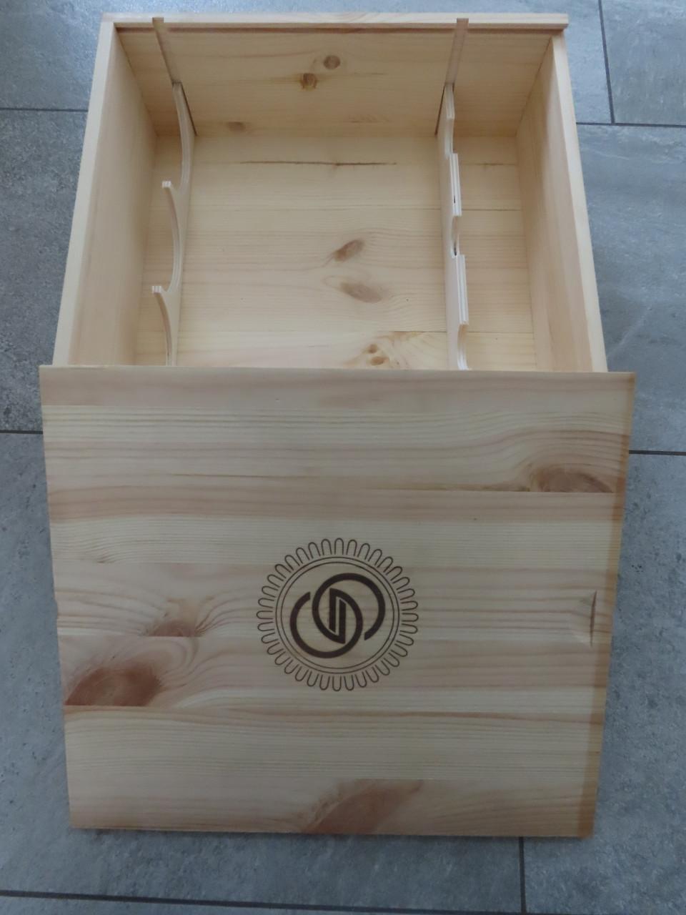 Houten wijnkistje voor 3 flessen