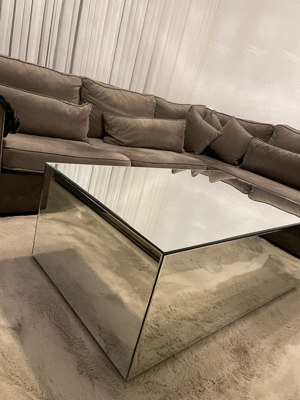 Glazen eettafel set + Salontafel & stoelen