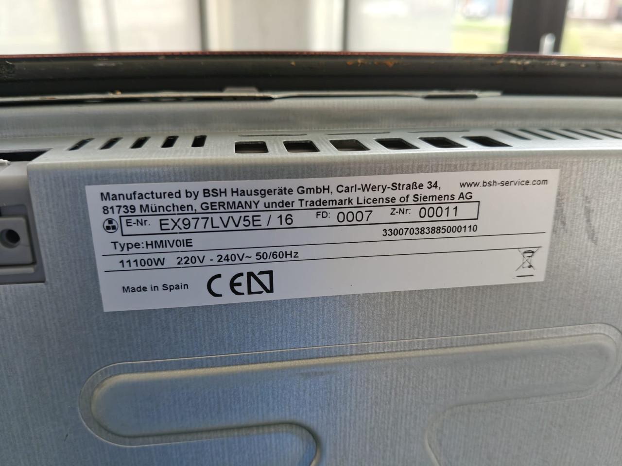 Siemens inductie kookplaat