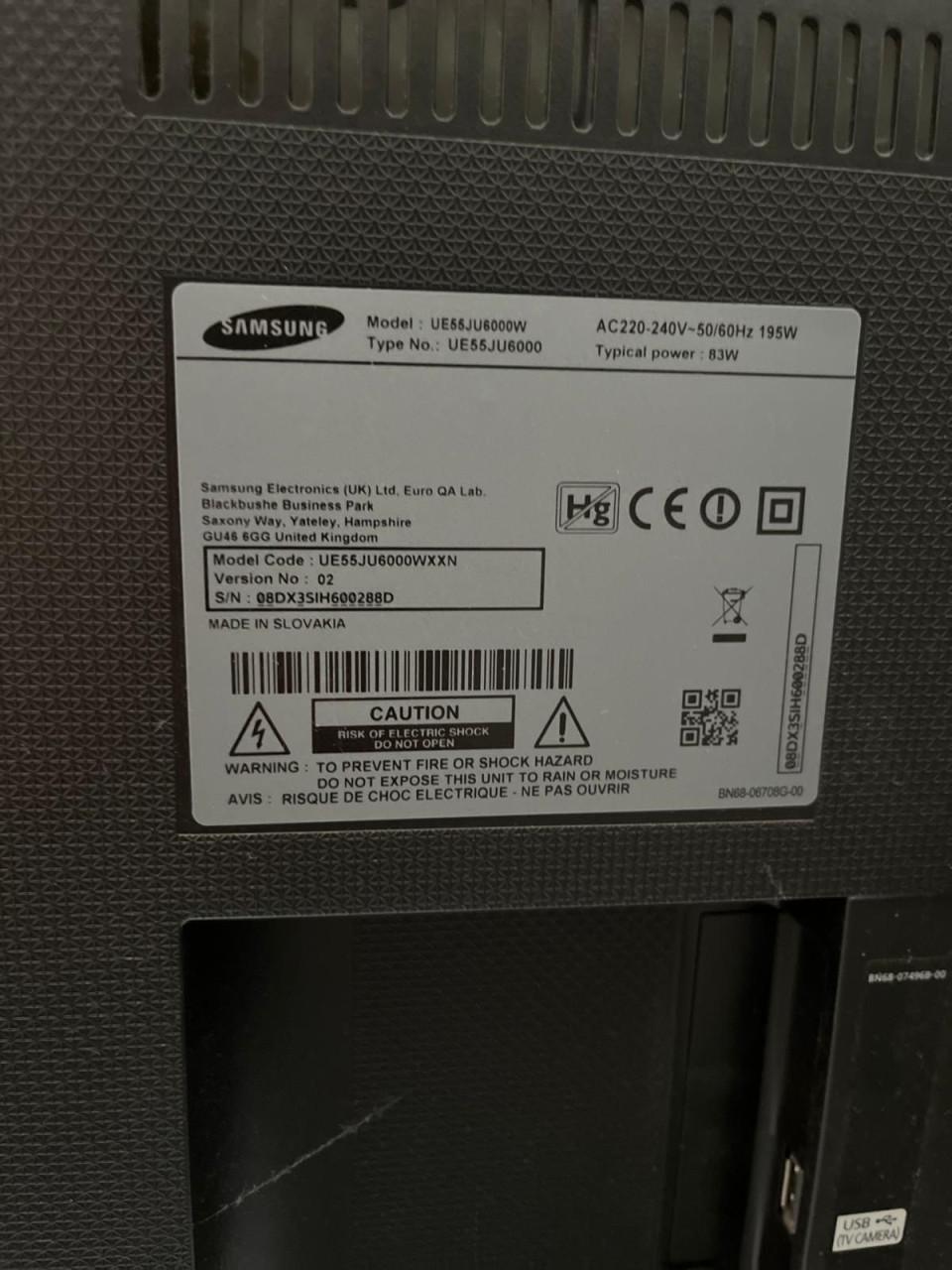 Samsung 55 inch TV 2017