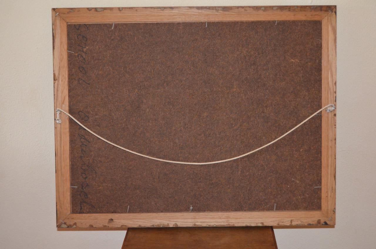 Primitief schilderij School Oudenbosch gesig. E Vonk