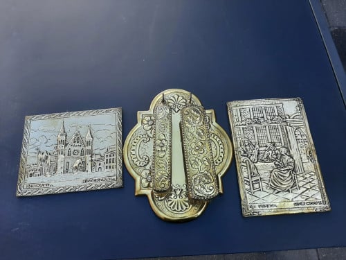 Koperen borstels met 2 koperen lijstjes
