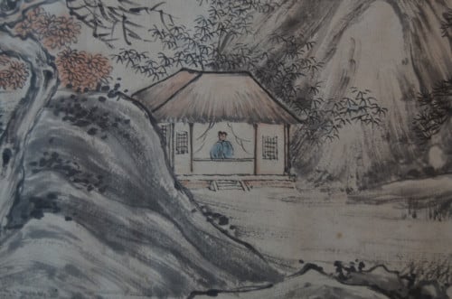Fraaie Chinese scroll gesigneerd Wang Run
