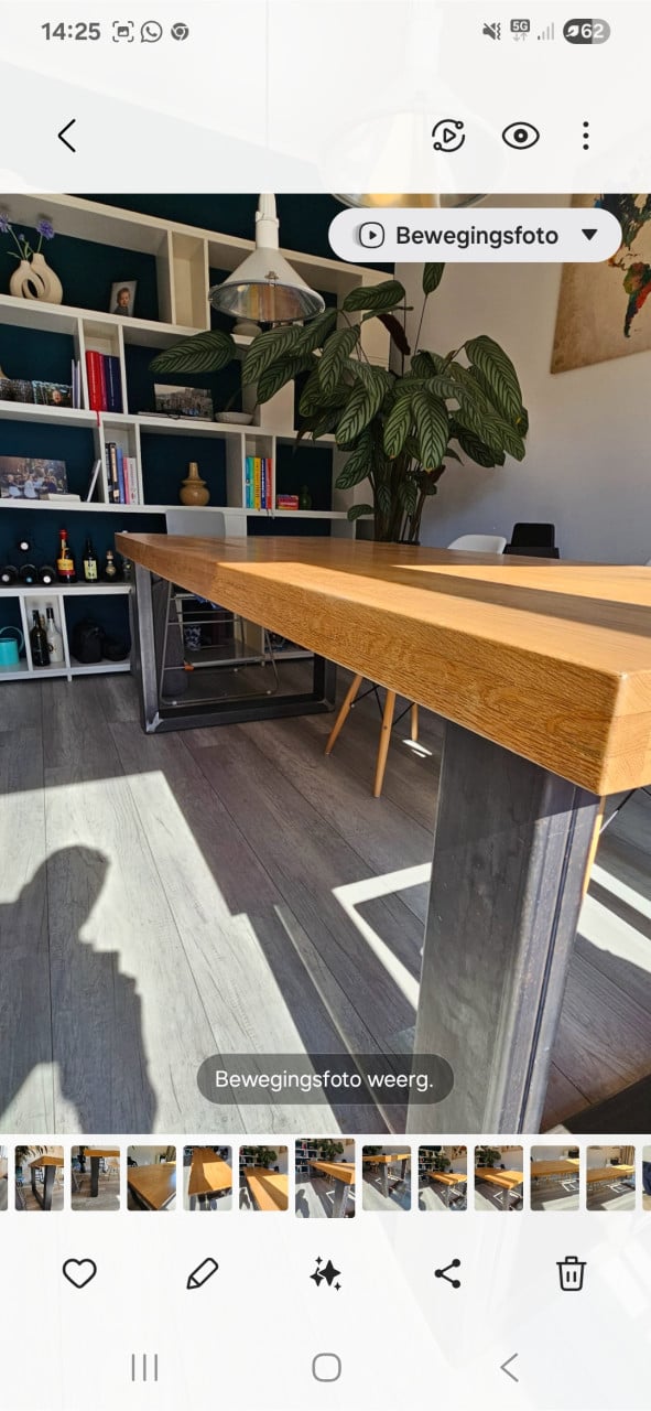 Eikenhouten eettafel 220 x 90