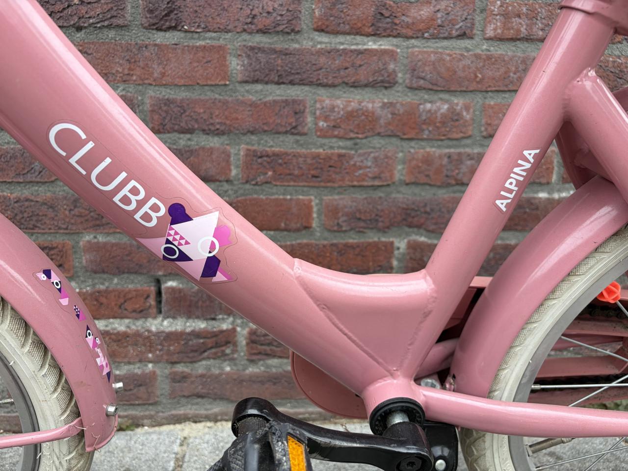 Roze meisjesfiets Alpina Clubb 16 inch