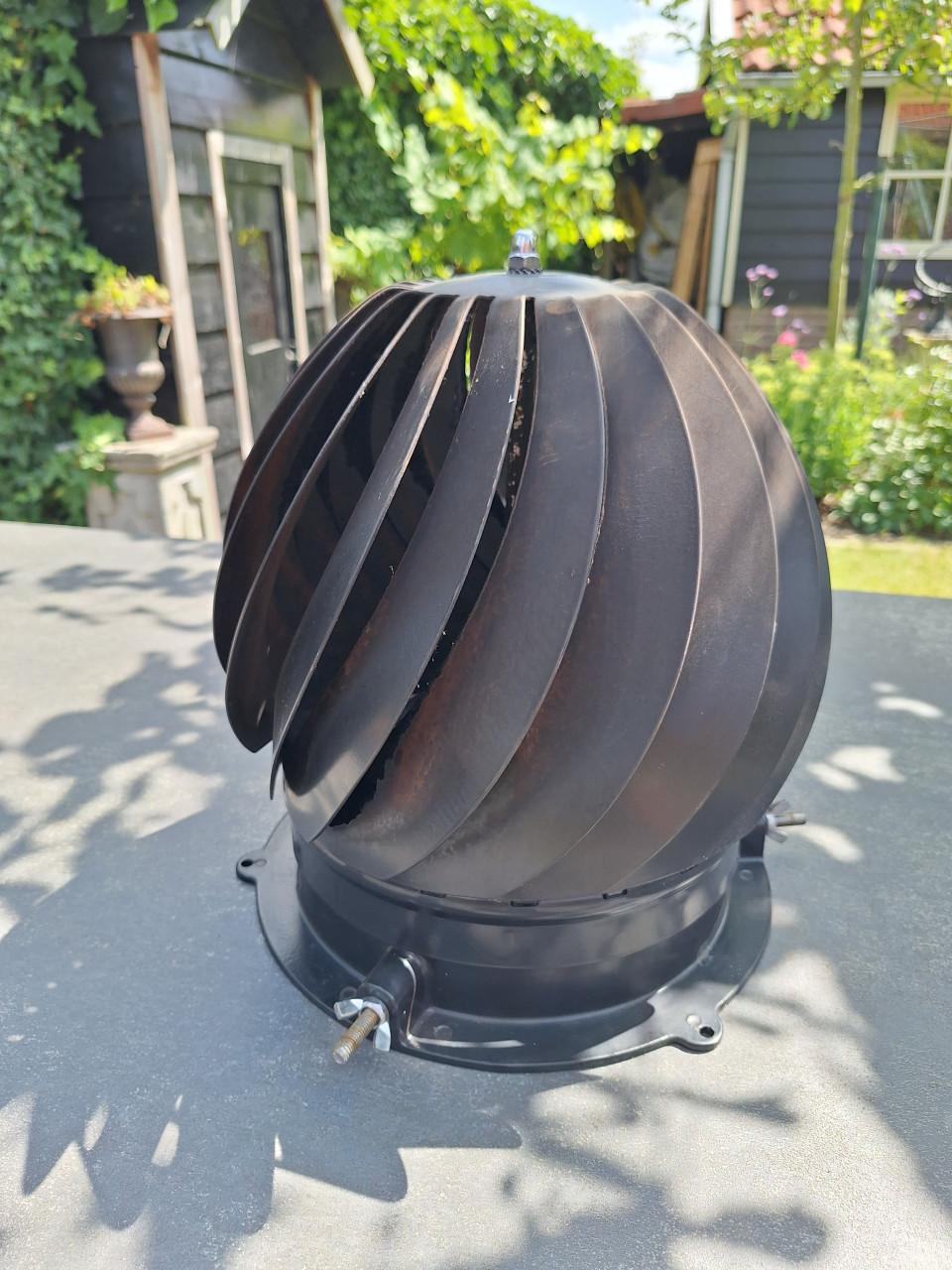 Trekkap/rotorvent voor houtkachel