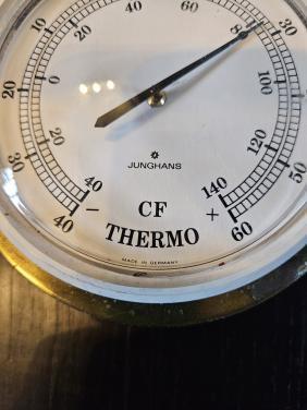 Vintage Junghans CF Thermo Binnenthermometer Messing