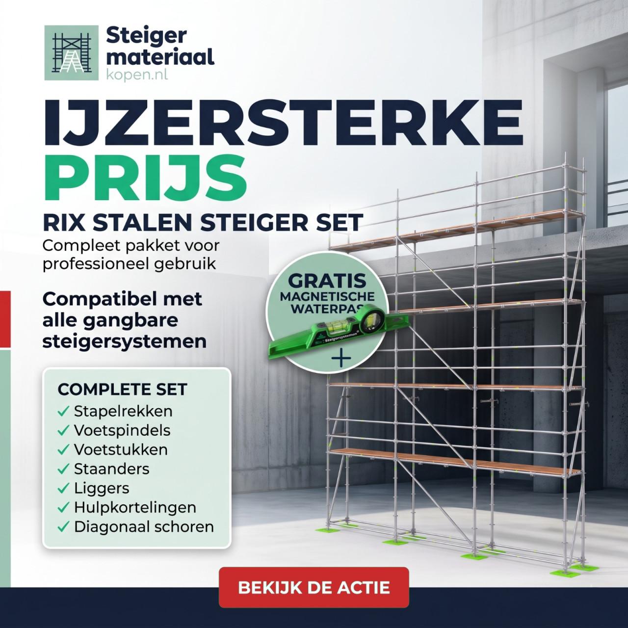 Rix stalensteiger set + gratis magnetische waterpas