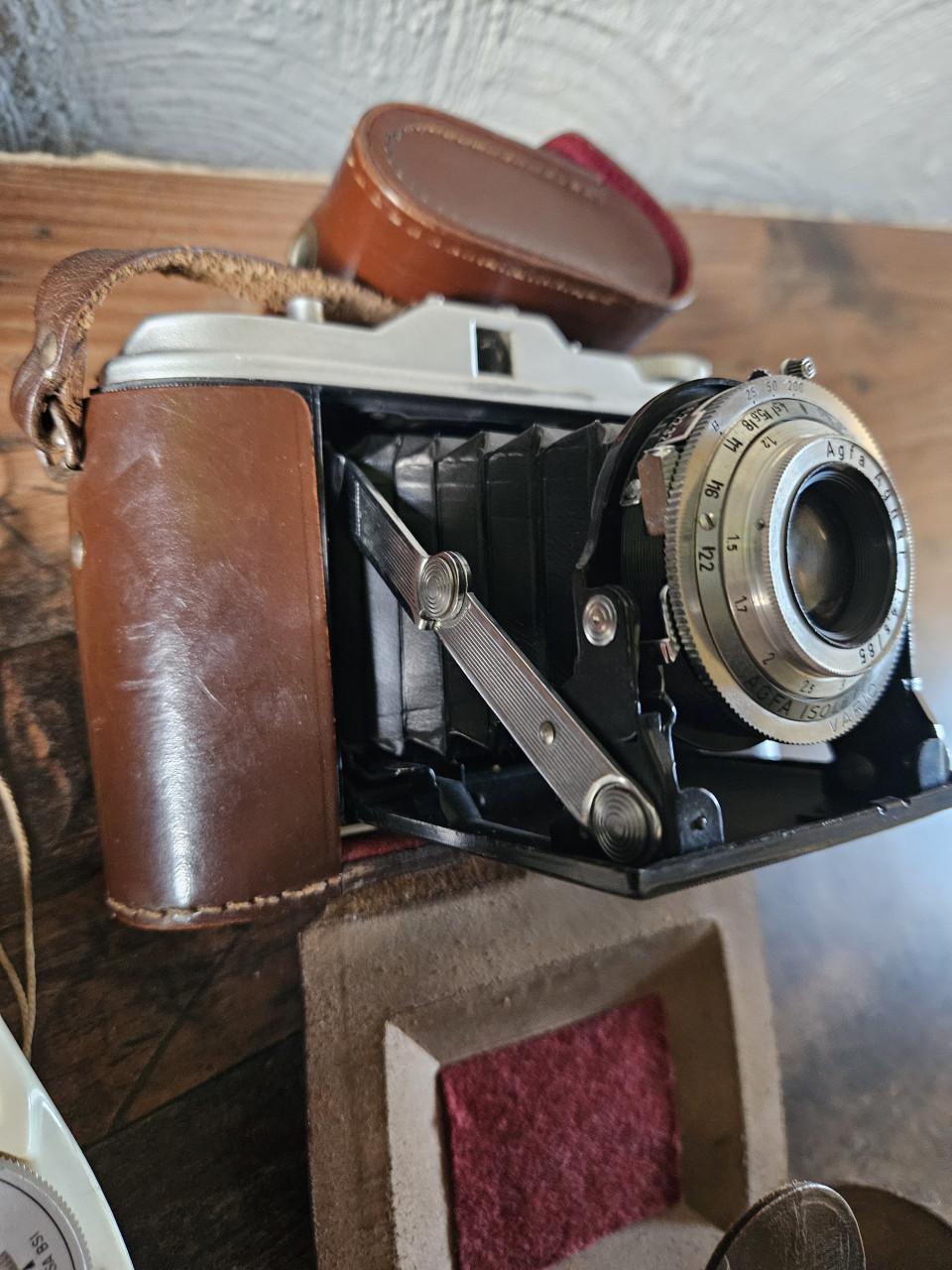 Vintage Agfa Isorette Camera met Meter, opvouwbare balgcamera