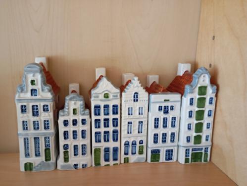 6 Royal Goedewaagen Delfts Blauw Amsterdamse grachtenhuisjes