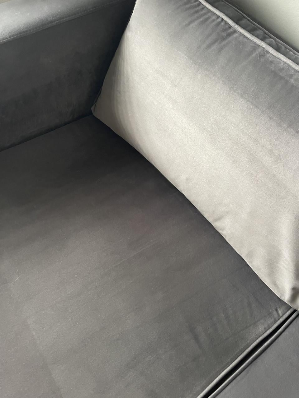 3-zits hoekbank velvet donker grijs