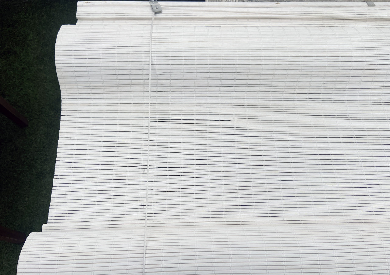 2x Bamboe rolgordijn wit 150x250cm