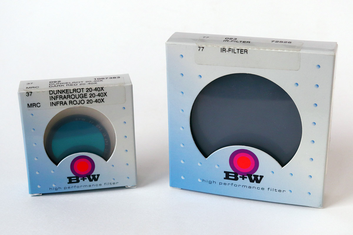 B+W infrarood filters 092 en 093