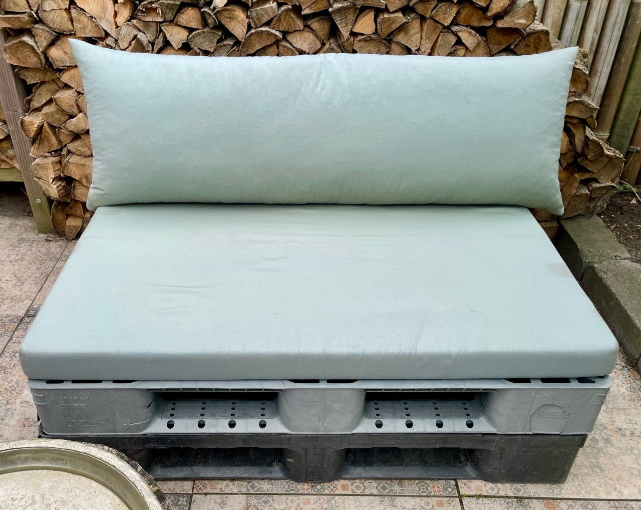 Palletbank met kussens
