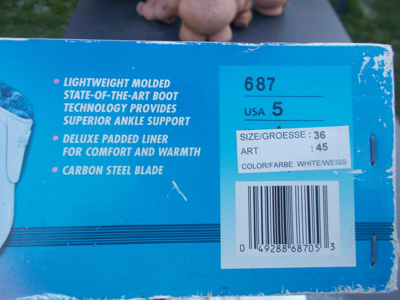 Schaatsen  "Lake Placid", nieuw in verpakking maat  36