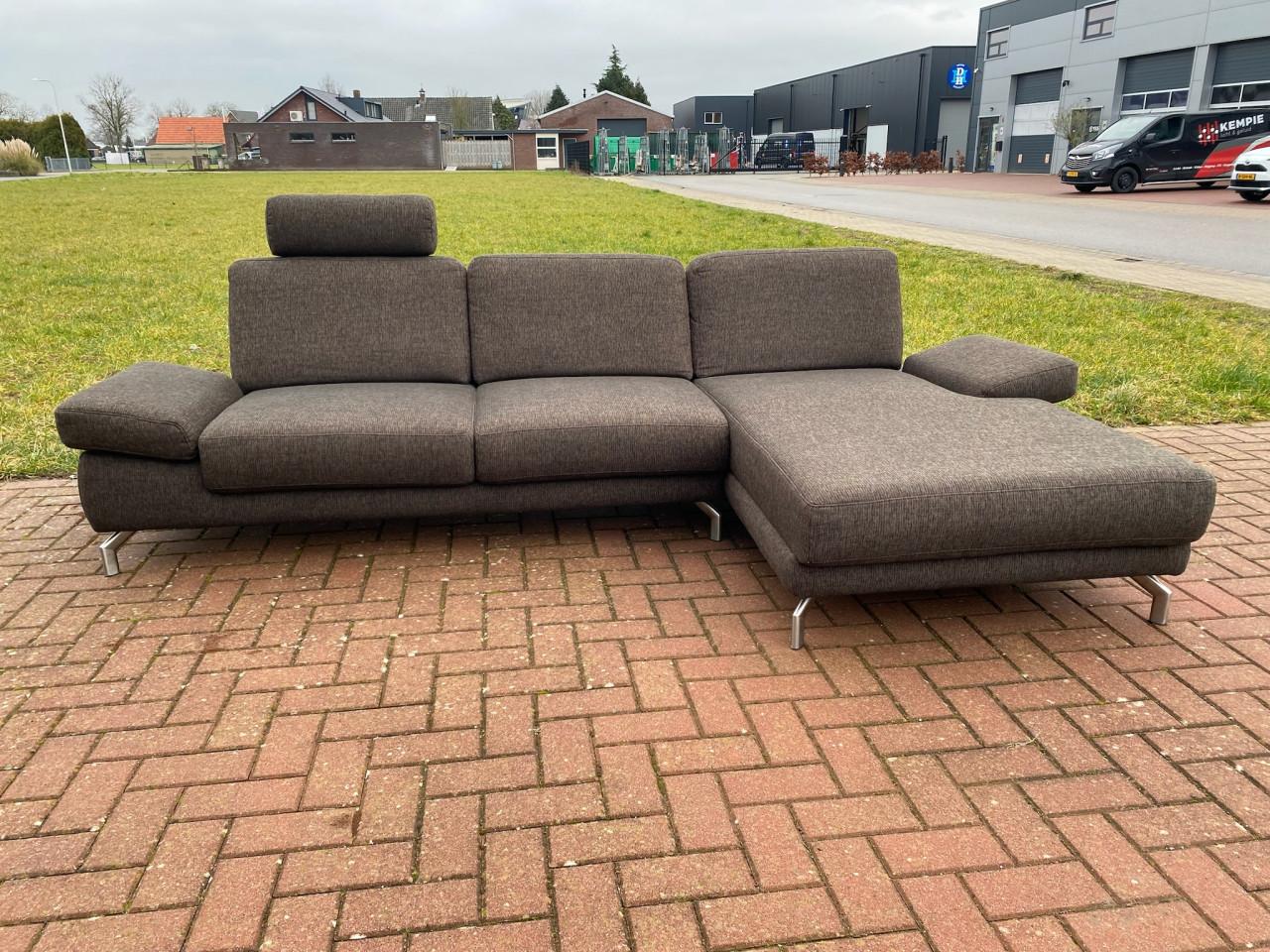 Henders & Hazel Donkerbruine Stoffen Hoekbank-Gratis Levering NL