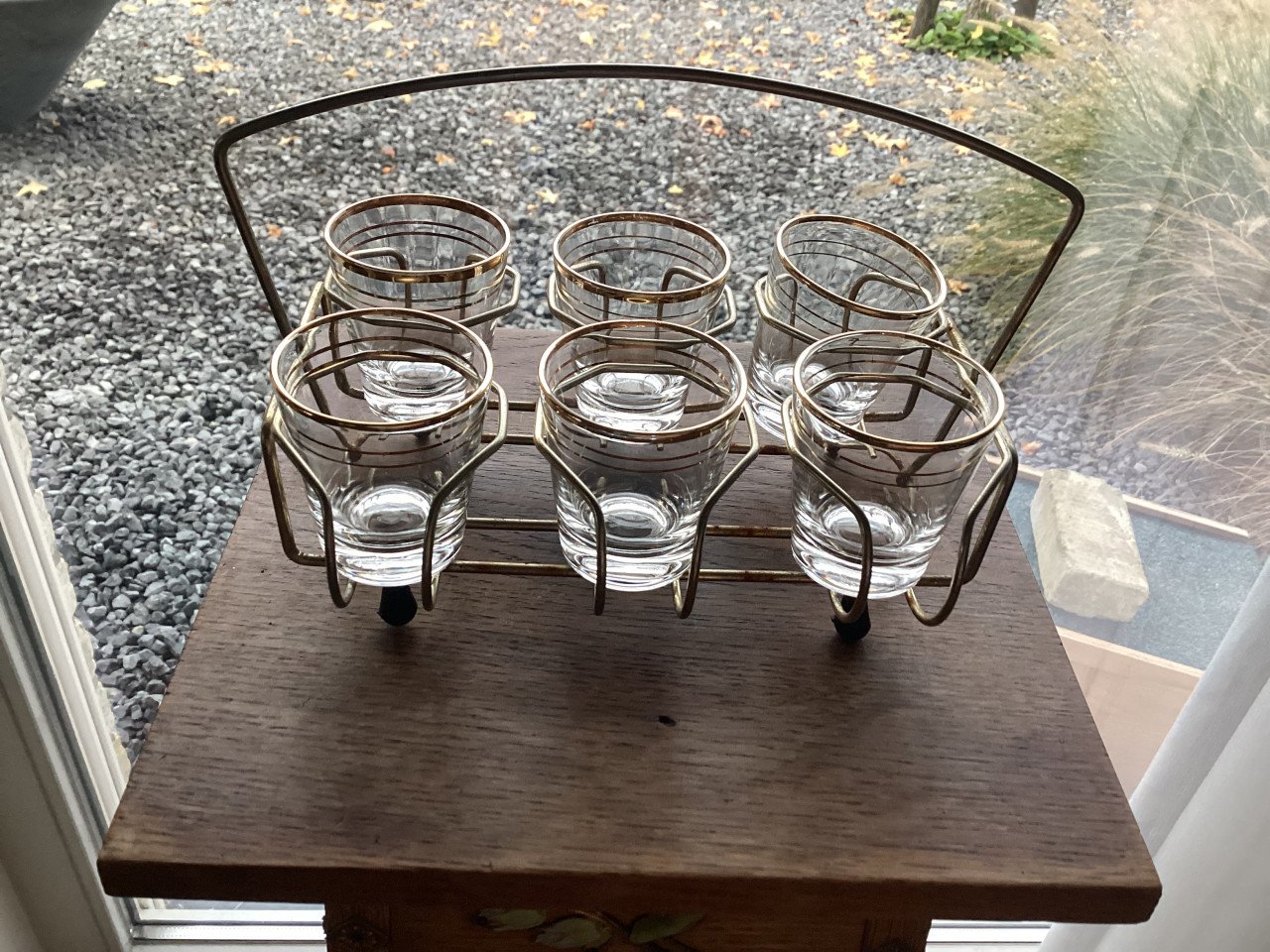 Shotglaasjes borrelglaasjes 6 in houder
