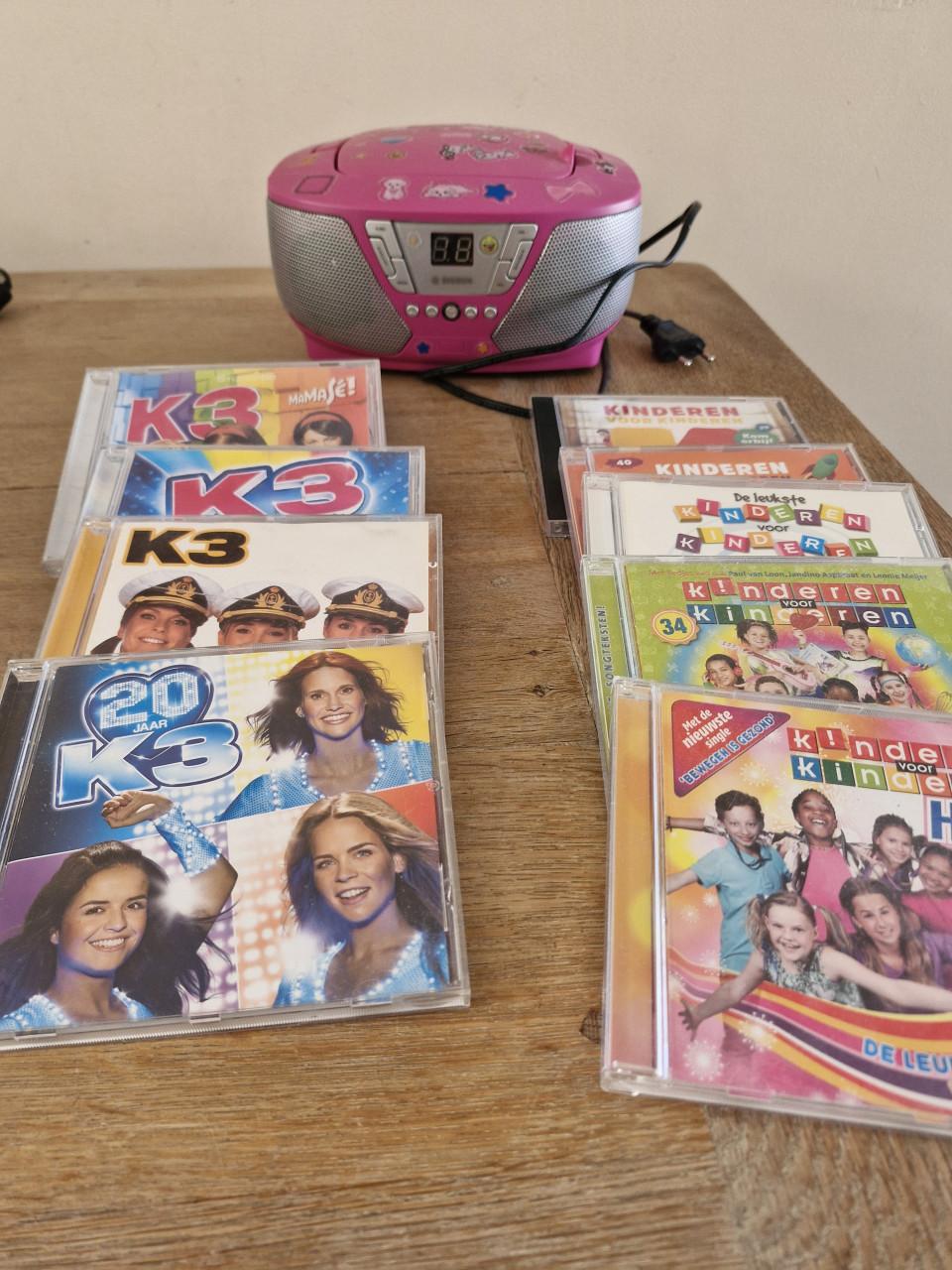 Cd speler met K3 en K.v.K Cd's