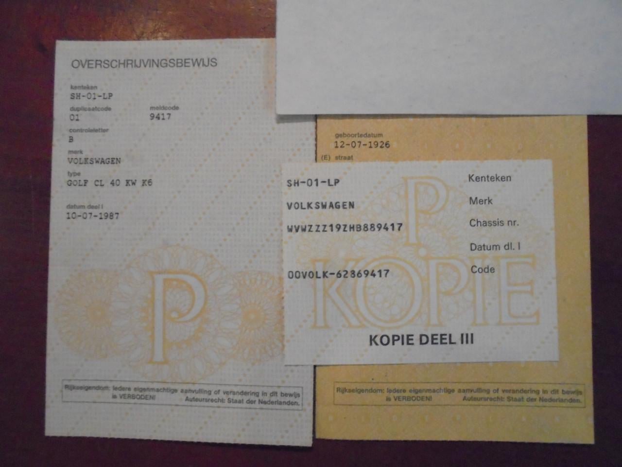 Golf 1.3 C UNIEK EENMALIG TE KOOP Bouwjaar 1987 in unieke conditie