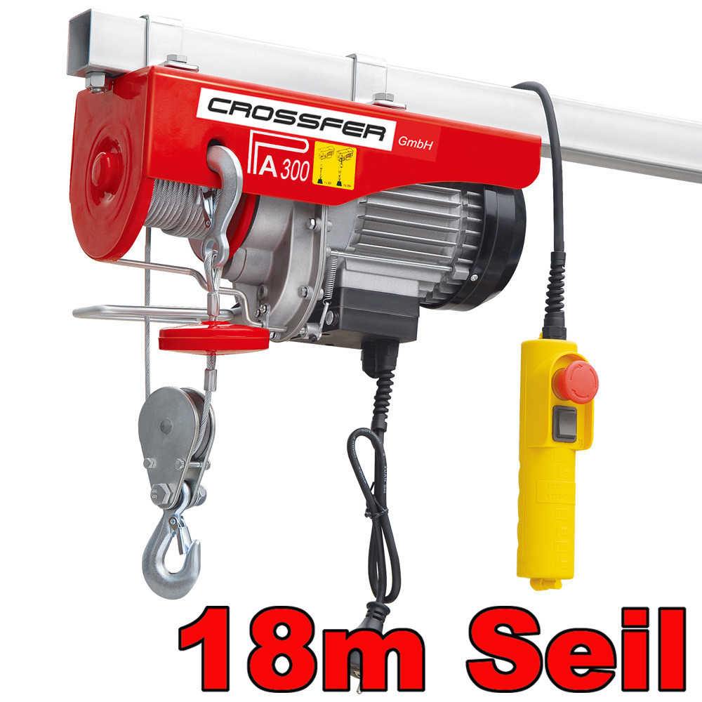 Crossfer elektrische takel, bouwtakel, hijstakel, lier 300kg / 18M kabel