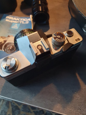 Mooie jaren 70 Praktica Super TL3 35mm SLR camera met 3 lenzen...