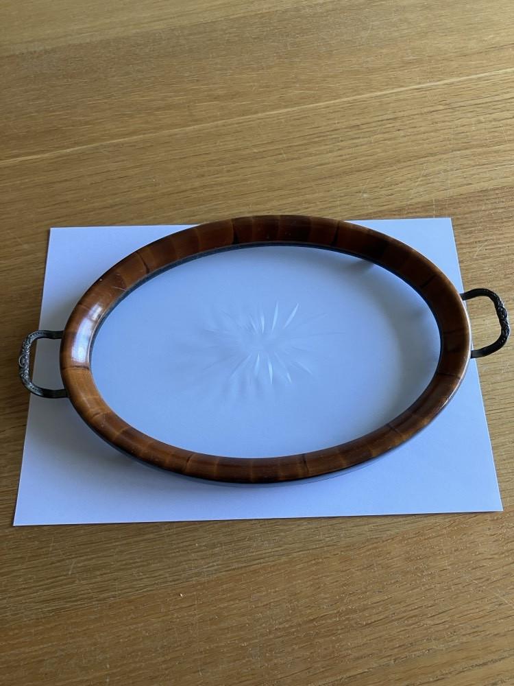 Art deco klein glazen dienblad