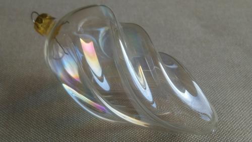 Kerstbal glas pegel gedraaid 12 cm