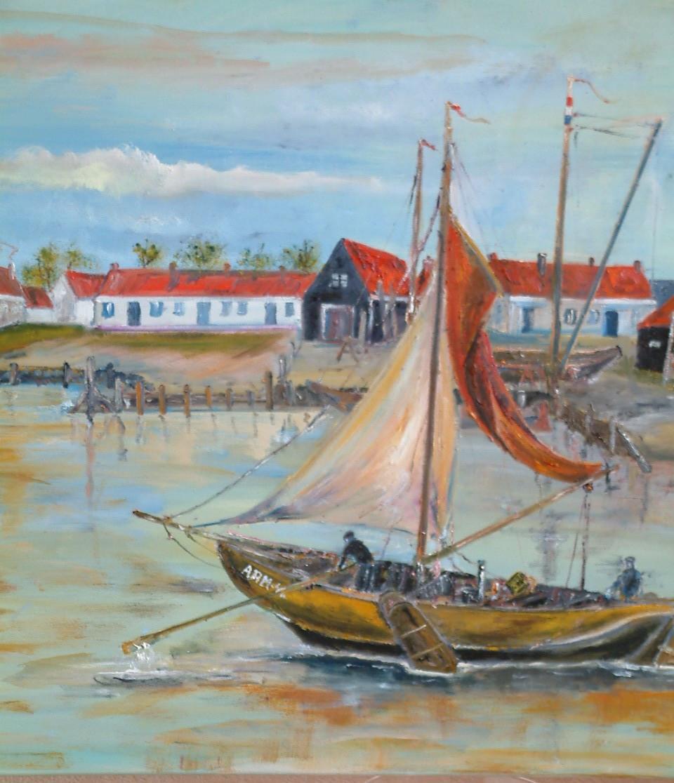 Arnemuiden haven  80 x 30 doek  120 x 80 cm