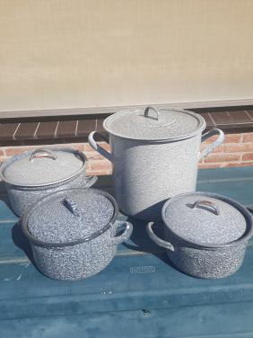 Set gewolkte pannen en schalen