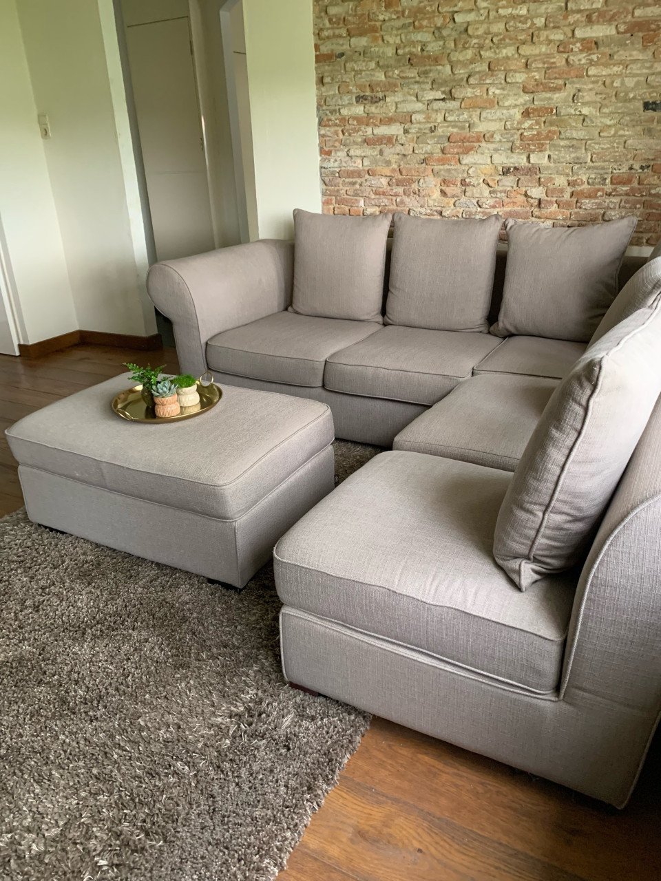Bankstel hoekbank taupe