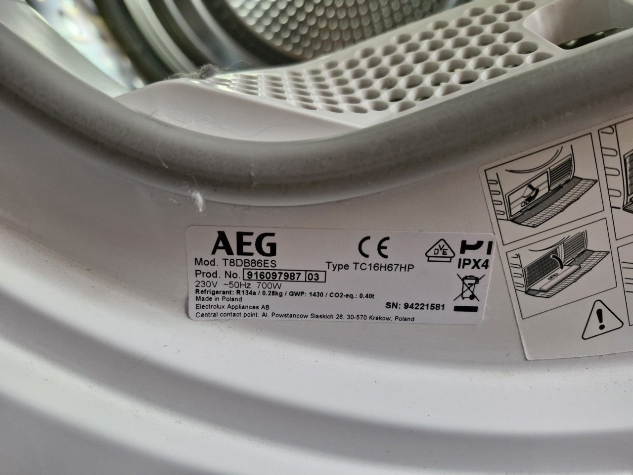 AEG droger 8000 serie lavatherm