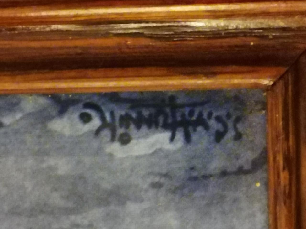 Mooi delfsblauw tegeltableau