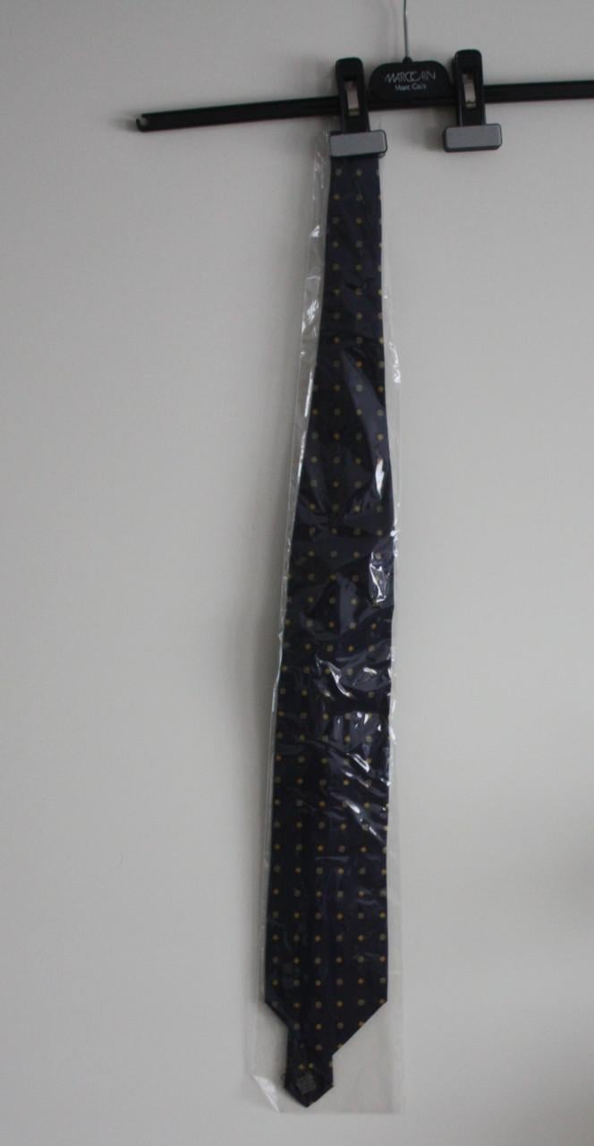 Nieuwe stropdas donkerblauw met patroon geel